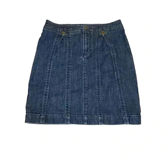 PILCRO AND THE LETTERPRESS WOMENS’S DARK WASH DENIM SKIRT•SIZE 27•PREOWNED• - Picture 1 of 7